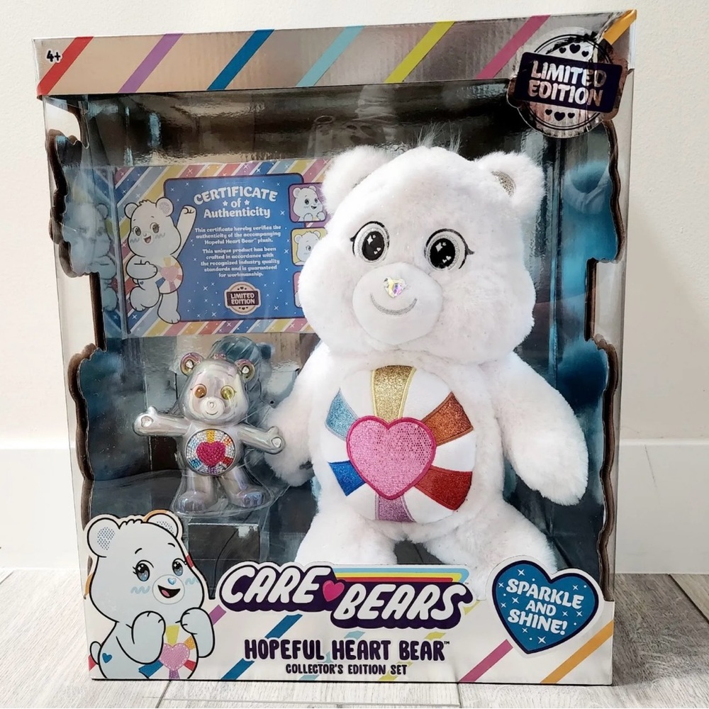 Care Bears 14"  Hopeful Heart Bear & 5" Hopeful Heart Bear
